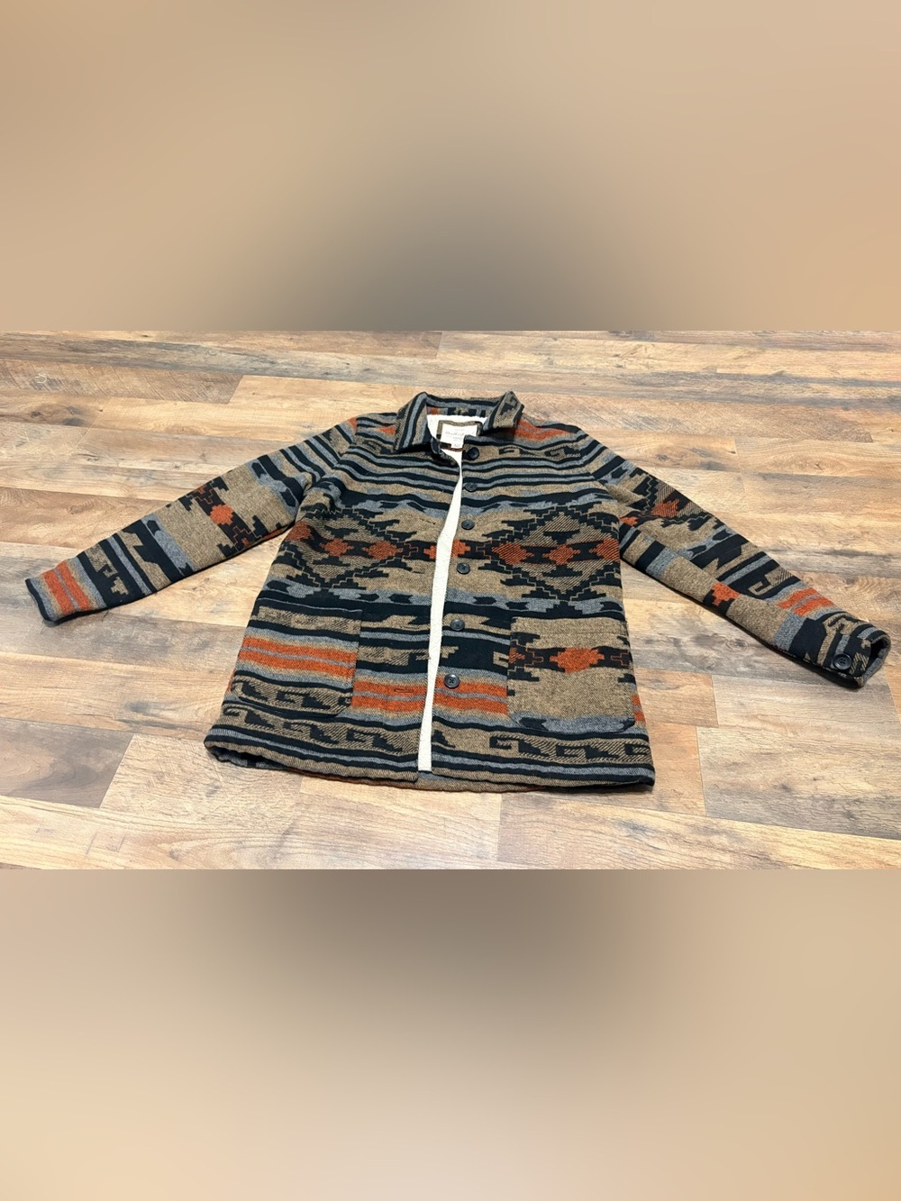Weatherproof Vintage Aztec Sherpa Lined Jacket Small Southwestern Print Cozy
